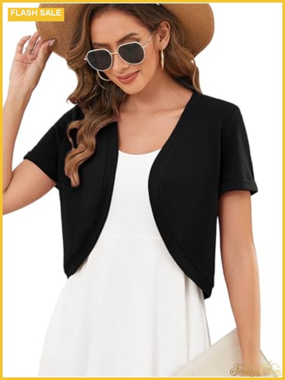 Womens Short Sleeve Shrug Cardigan Open Front Lightweight Knitted Summer